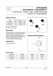 DataSheet STB190NF04 pdf